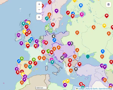 Mapa blanco, Vibrante: Europa en 1914, zoom 4