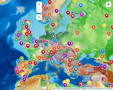 Mapa físico, Vibrante: Europa en 1914, zoom 4
