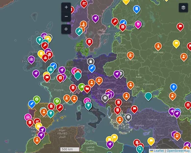 Mapa político, Oscuro: Europa en 1914, zoom 4