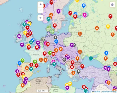 Mapa político, Vibrante: Europa en 1914, zoom 4
