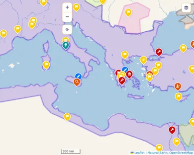 Mapa blanco, Vibrante: El Mediterráneo en el año 117, zoom 5