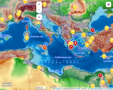 Mapa físico, Vibrante: El Mediterráneo en el año 117, zoom 5
