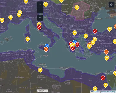Mapa político, Oscuro: El Mediterráneo en el año 117, zoom 5