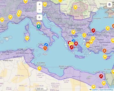 Mapa político, Vibrante: El Mediterráneo en el año 117, zoom 5