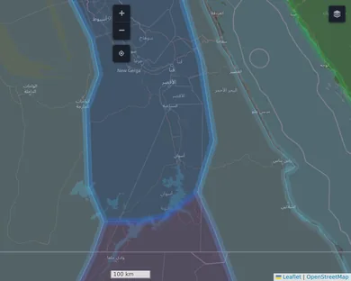 Mapa político, Oscuro: El Nilo en el 1250 a. C., zoom 7